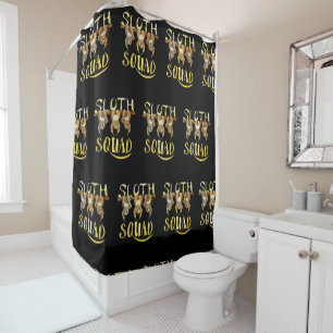 Cool Sloth Squad – Funny Lazy Animal Lover Design Shower Curtain