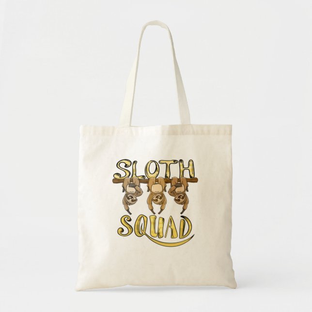 Cool Sloth Squad  Funny Lazy Slow Animal Lover Tote Bag (Front)