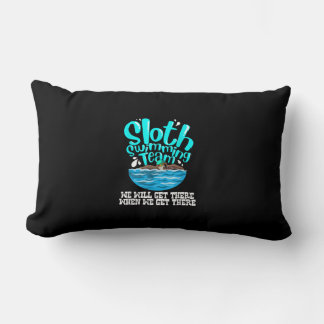 Cool Sloth Swimming Team Funny Animal Swimmer Lumbar Cushion