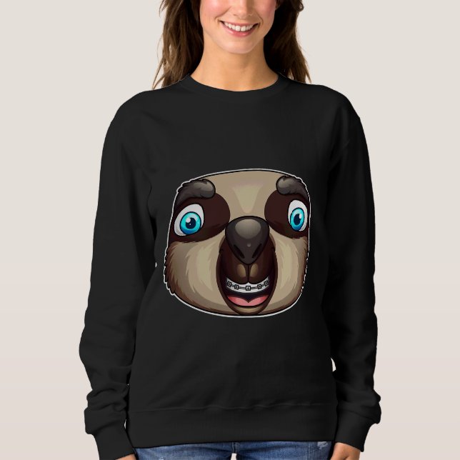 Cool Sloth With Dental Braces Funny Sweatshirt (Front)