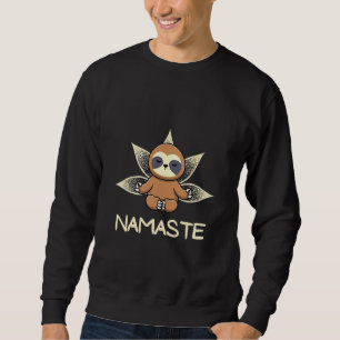 Cool Sloth Yoga Namaste Meditation Motif Sweatshirt