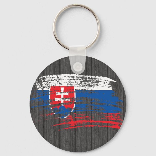 Cool Slovak flag design Key Ring (Front)