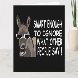 Cool Smart Donkey Greeting Card