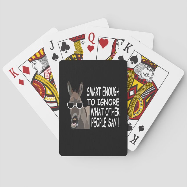 Cool Smart Donkey  Playing Cards (Back)
