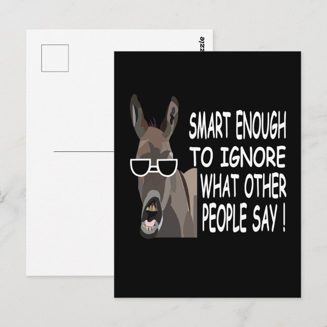 Cool Smart Donkey  Postcard (Front/Back)