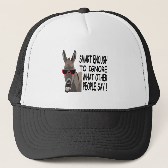 Cool Smart Donkey Trucker Hat (Front)