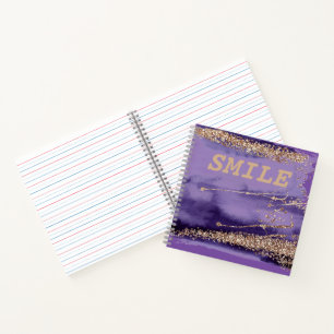 Cool Smile Gold Purple Personal Notebook