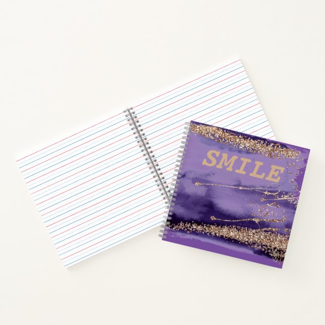 Cool Smile Gold Purple Personal  Notebook (Inside)