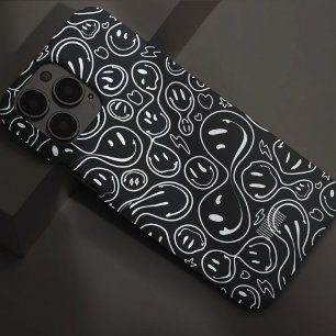 Cool Smiling Face Melting Smile Pattern BW Case-Mate iPhone 14 Pro Max Case