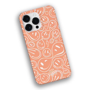 Cool Smiling Face Melting Smile Pattern Coral Case-Mate iPhone 14 Pro Max Case