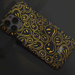 Cool Smiling Face Melting Smile Pattern yellow Case-Mate iPhone 14 Pro Max Case