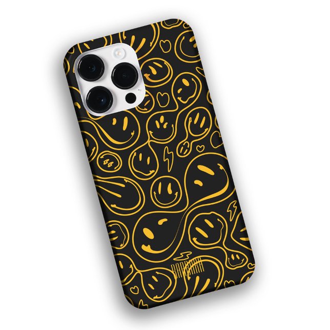 Cool Smiling Face Melting Smile Pattern yellow Case-Mate iPhone Case (Creator Uploaded)