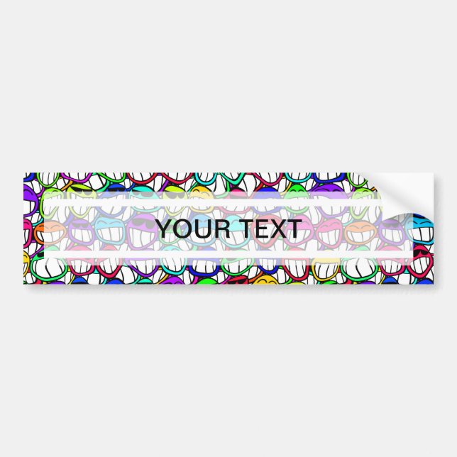 COOL SMILING FACES GROUP BUMPER STICKER (Front)