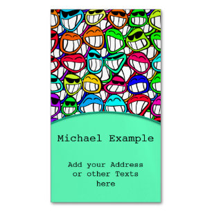 COOL SMILING FACES GROUP I + your idea Magnetic Business Card