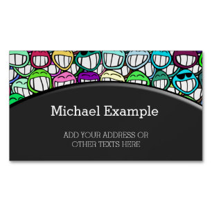 COOL SMILING FACES GROUP II + your idea Magnetic Business Card