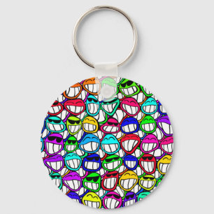 COOL SMILING FACES GROUP KEY RING