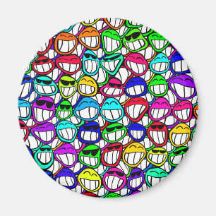 COOL SMILING FACES GROUP MAGNET