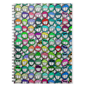COOL SMILING FACES GROUP SPIRAL NOTEBOOK