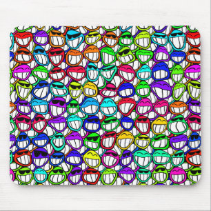 Cool Smiling Faces Mouse Pad
