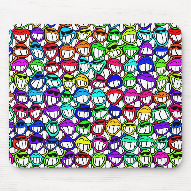 Cool Smiling Faces Mouse Pad (Front)