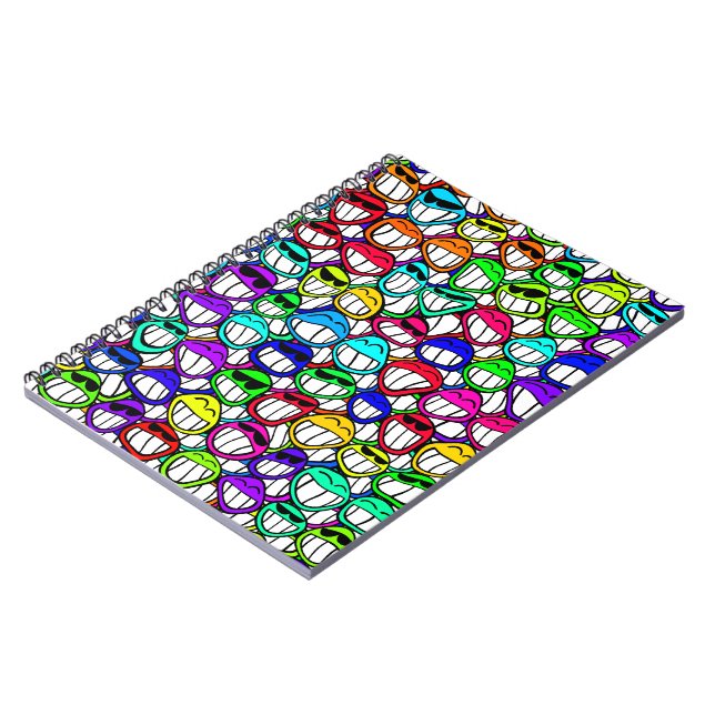 Cool Smiling Faces Spiral Notebook (Left Side)