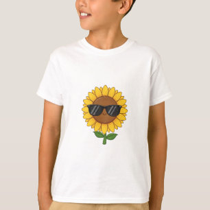 Cool Smiling Sunflower Shades Kids T-Shirt