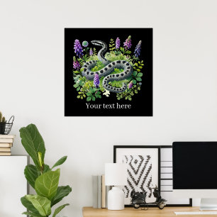 Cool snake lovers customisable poster