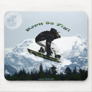 Cool Snow Boarder Winter Sports Theme Mouse Pad