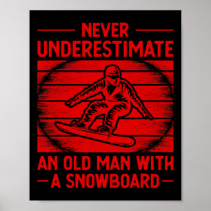 Cool Snowboard Art Men Women Skier Snowboarding Sn Poster
