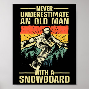 Cool Snowboard Art Men Women Skier Snowboarding Sn Poster