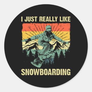 Cool Snowboard For Men Women Snowboarding Skiing S Classic Round Sticker