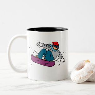 Cool Snowboarder snowboarding gift winter love Two-Tone Coffee Mug