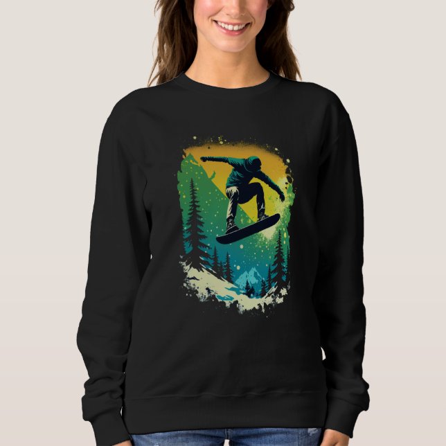 Cool Snowboarder Snowboarding Mountains Ski Men's  Sweatshirt (Front)