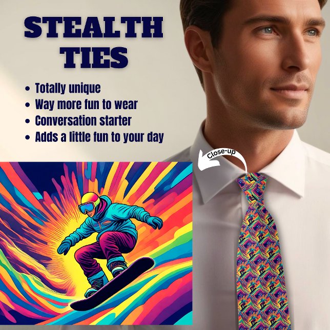 Cool Snowboarder Stealth Neck Tie (Creator Uploaded)