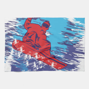 Cool Snowboarder Tea Towel