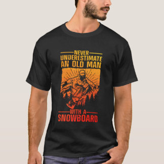 Cool Snowboarding Art for Men Grandpa Dad Winter S T-Shirt
