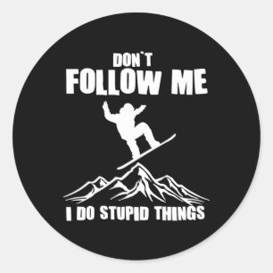 Cool Snowboarding Art For Men Women Snowboard Snow Classic Round Sticker