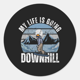 Cool Snowboarding Art For Men Women Snowboard Snow Classic Round Sticker