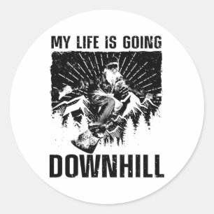 Cool Snowboarding Art For Men Women Snowboard Snow Classic Round Sticker