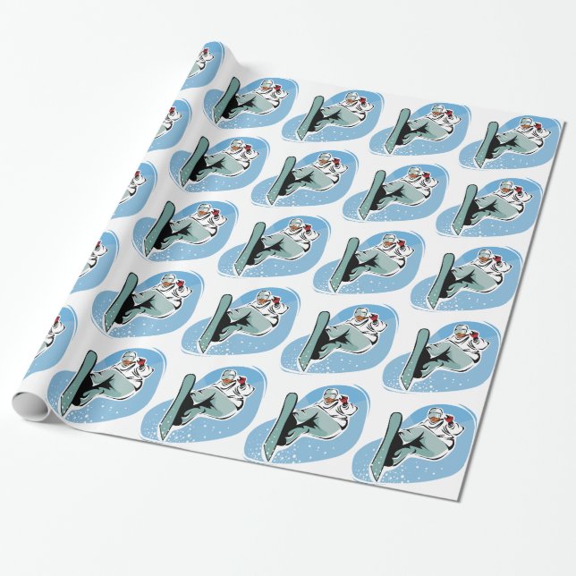 Cool Snowboarding Man Wrapping Paper (Unrolled)