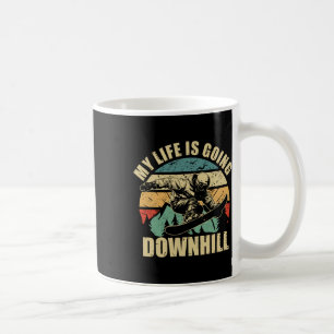 Cool Snowboarding My Life Is Going Downhill Coffee Mug