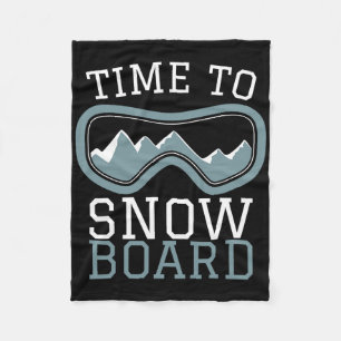 Cool Snowboarding Sliding Sports Tee I Snow Piste  Fleece Blanket