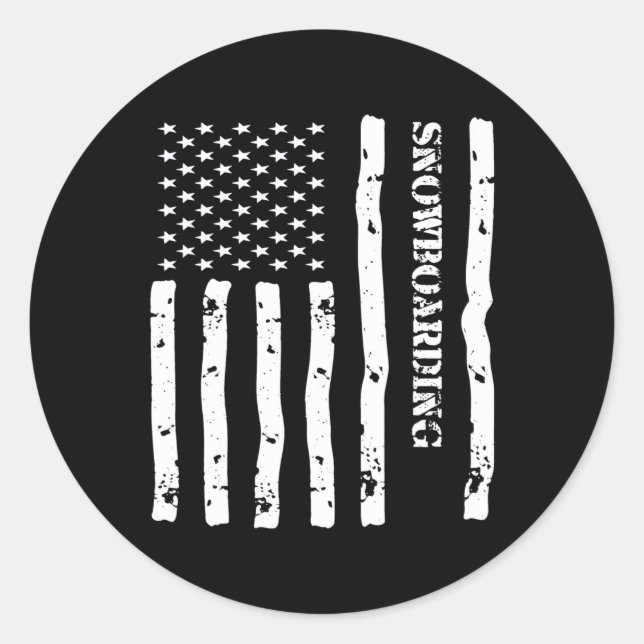 Cool Snowboarding Things Stuff Accessories Usa Fla Classic Round Sticker (Front)