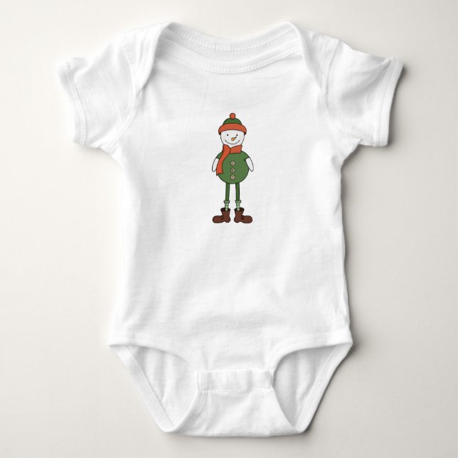 Cool Snowman Baby Bodysuit (Front)