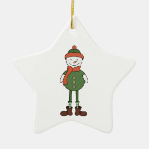 Cool Snowman Ceramic Tree Decoration