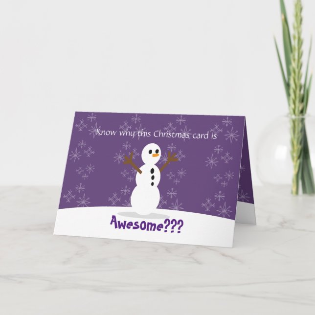 Cool Snowman Holiday Card (Front)