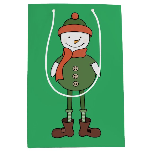 Cool Snowman Medium Gift Bag (Front)