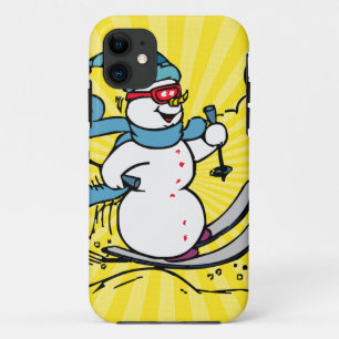 Cool Snowman Skiing skiing lovers winter sport Case-Mate iPhone Case