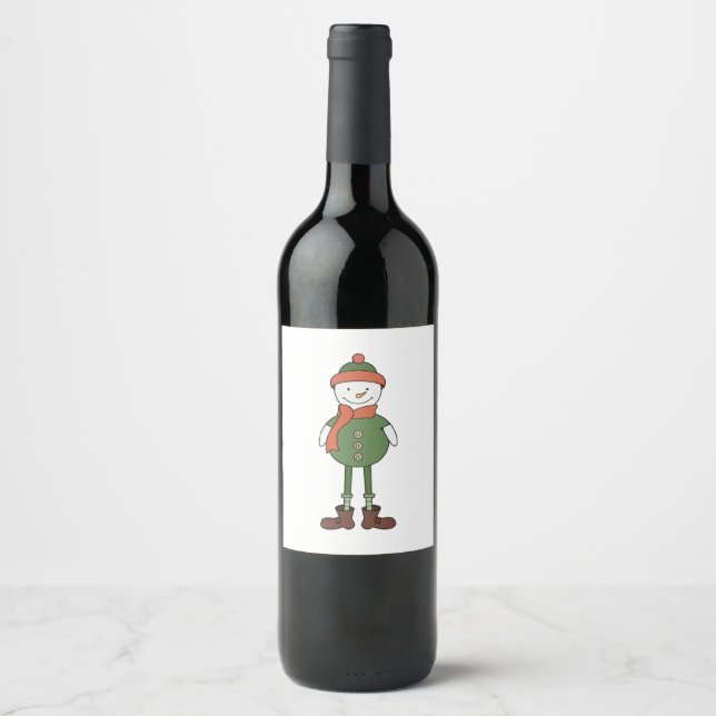 Cool Snowman Wine Label (Front)
