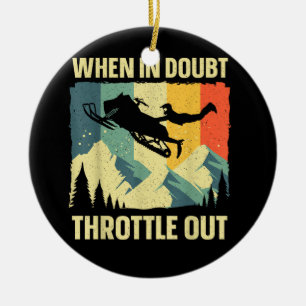 Cool Snowmobile Art for Men Women Kids Snowmobile Ceramic Tree Decoration